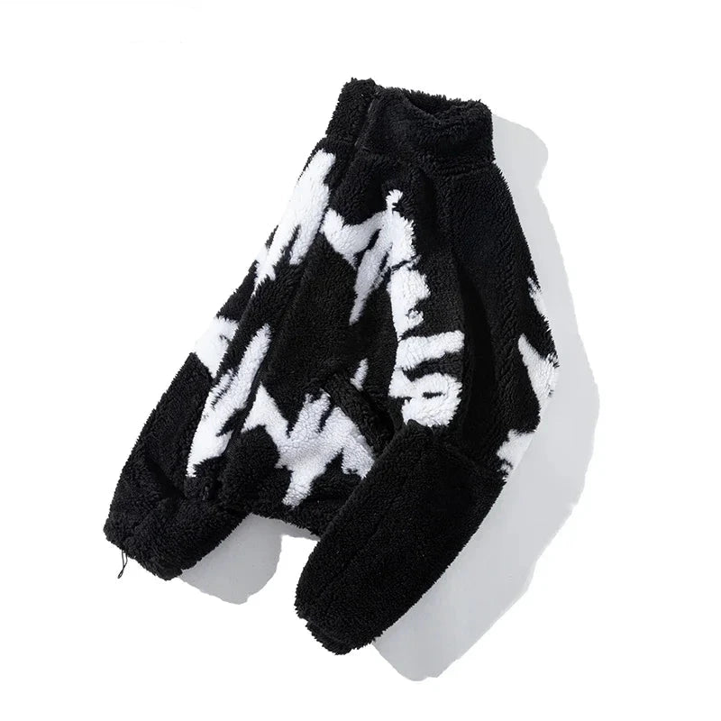 Letter Print Fleece Jacket