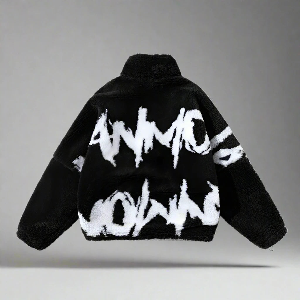 Letter Print Fleece Jacket